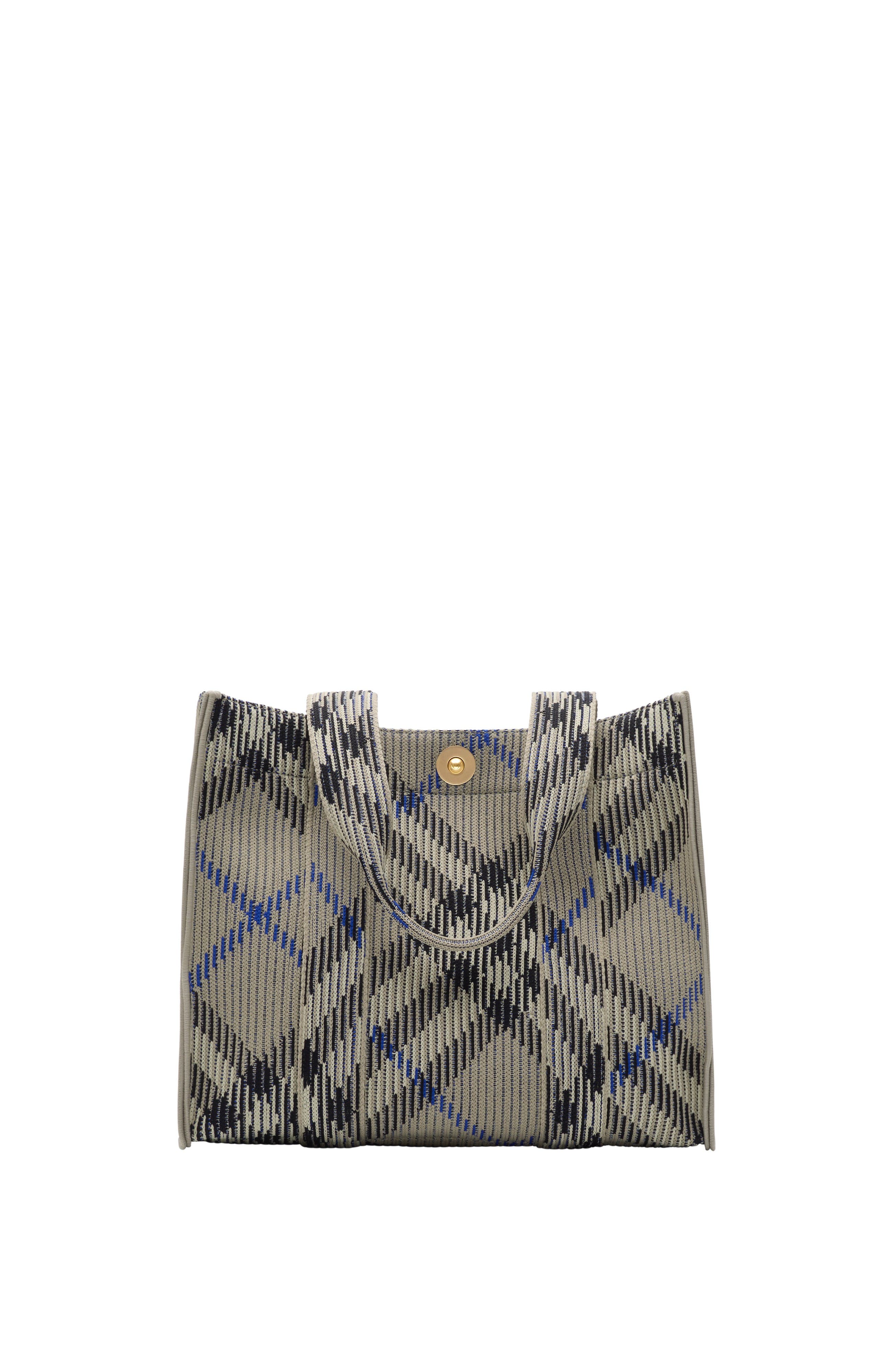 Burberry Small Check Knitted Tote, Main, color, 