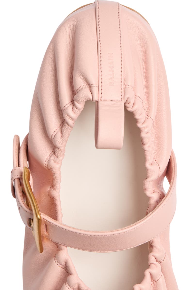 Balmain Anthem smooth leather ballet flats, Alternate, color, Pink