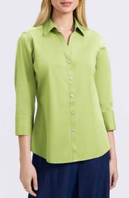 Foxcroft Mary Button-Up Blouse