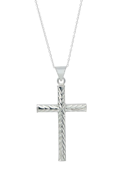 Textured Cross Pendant Necklace