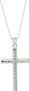 SAVVY CIE JEWELS Textured Cross Pendant Necklace