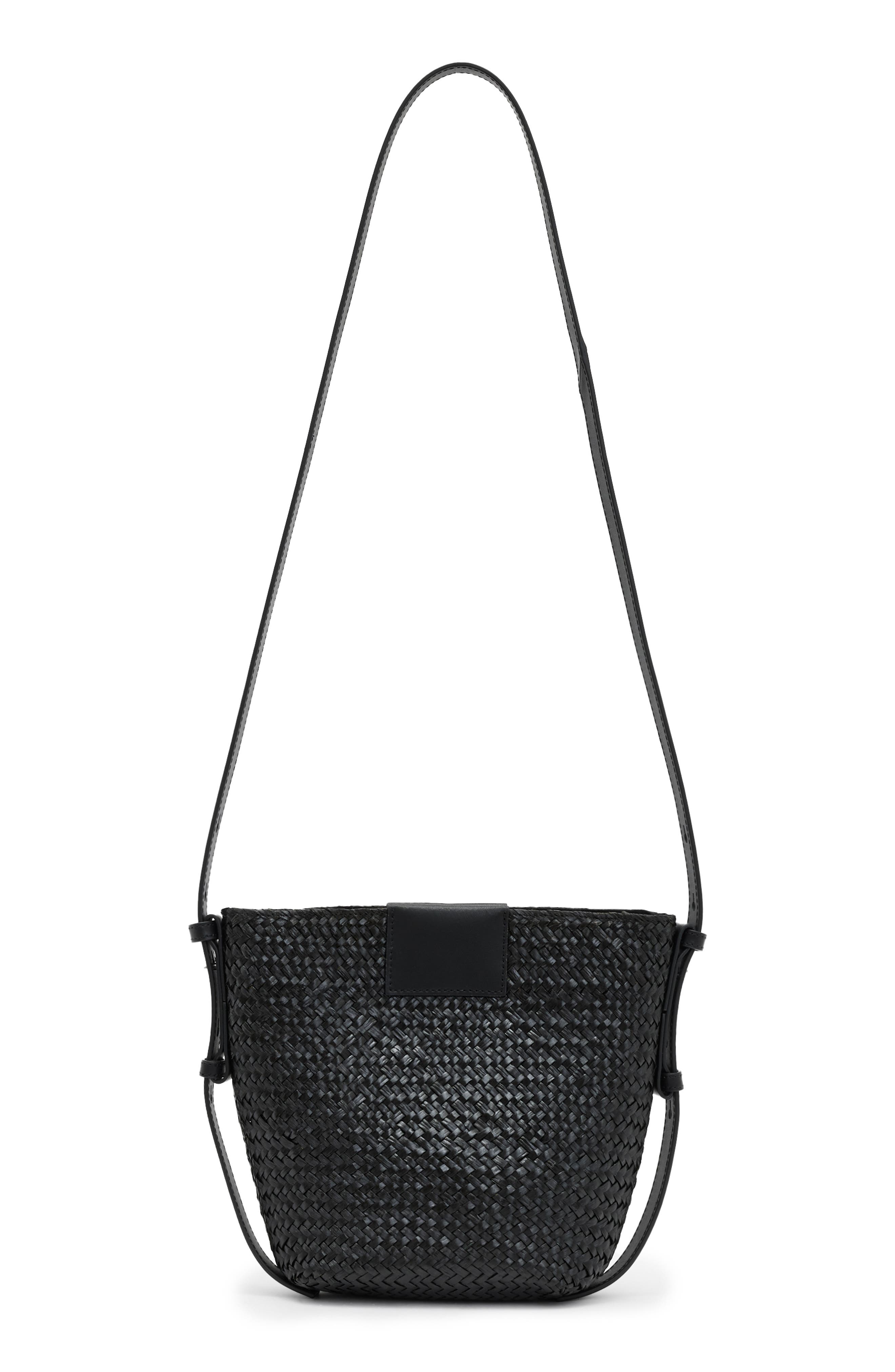 Ebro Straw Crossbody Bag, Alternate, color, BLACK