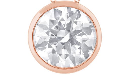 Badgley Mischka Collection Round Cut Lab Created Diamond Necklace In Rose Gold
