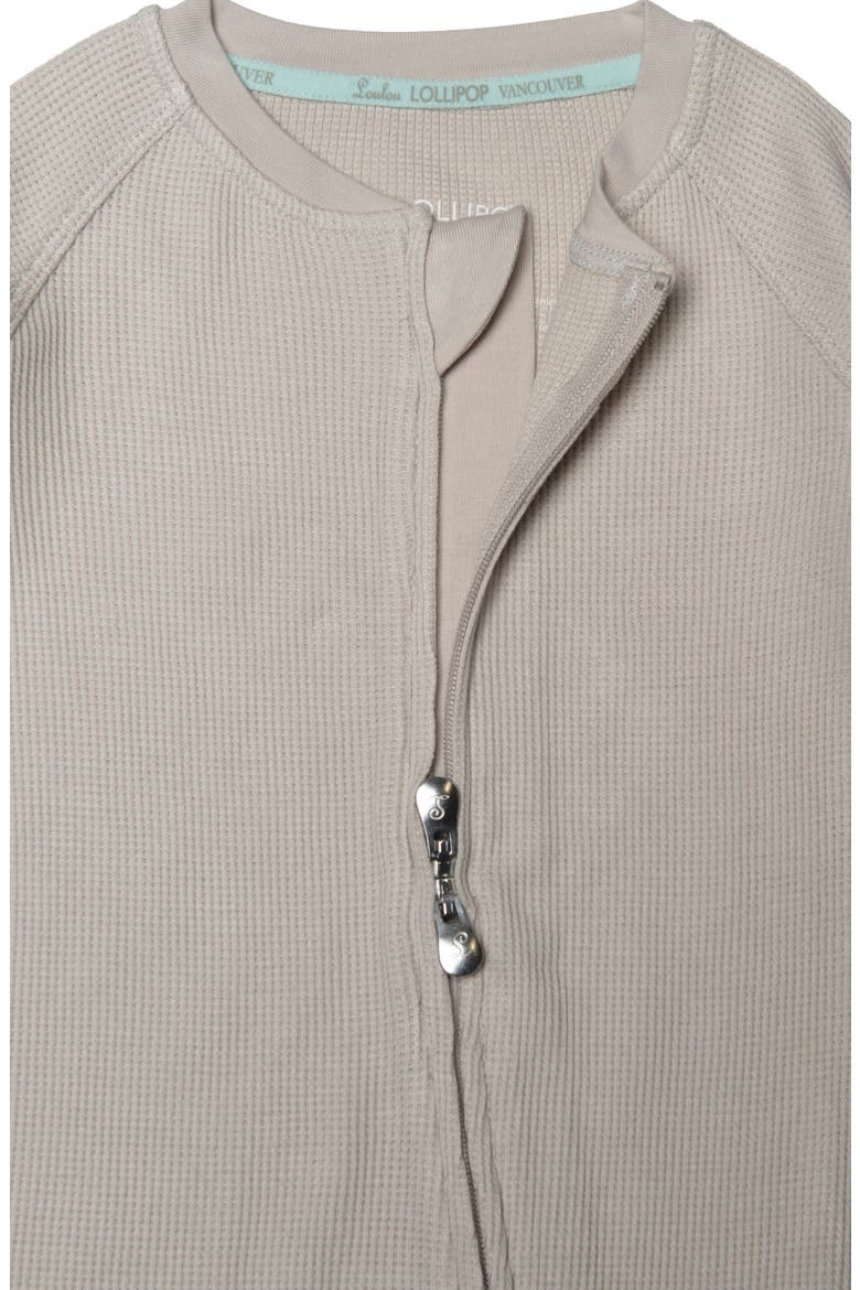 Waffle Knit Zip Romper, Alternate, color, SILVER BIRCH