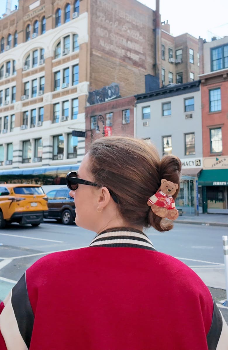 Solar Eclipse Varsity Teddy Bear Claw Clip, Alternate, color, 