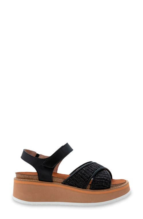 Naot Pavlova Platform Sandal In Jet Black Leather/black