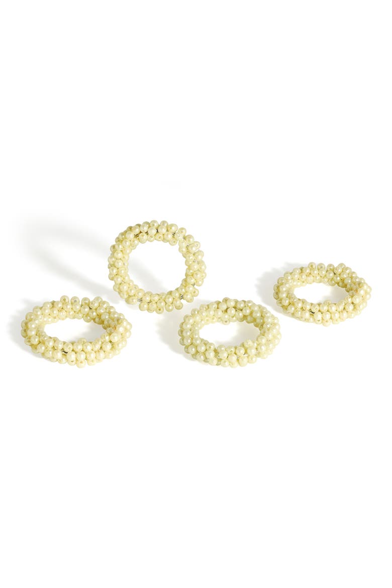 Pure Elegance 4-Pack Napkin Rings, Main, color, IVORY