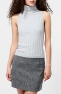 French Connection Rib Turtleneck Sleeveless Sweater