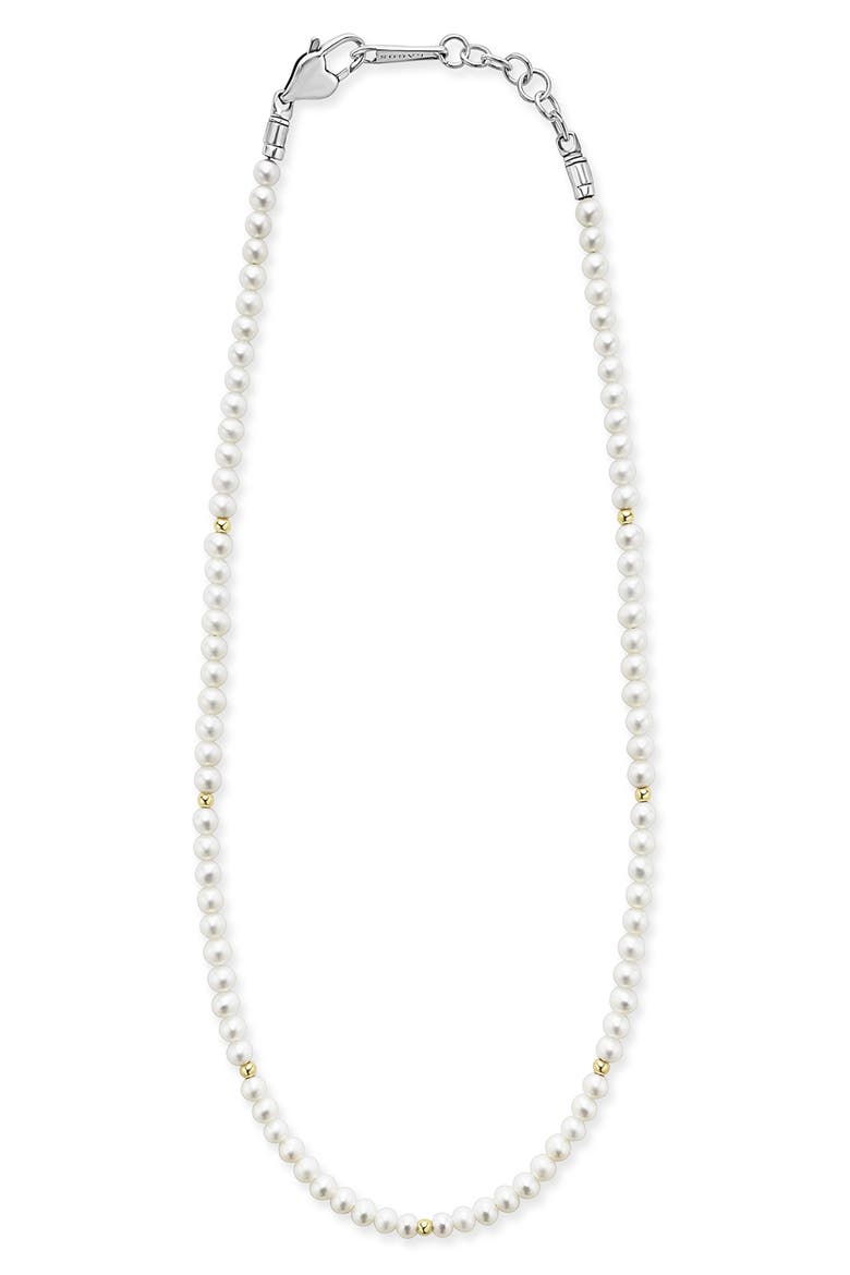 Kids' Cultured Pearl Necklace, Alternate, color, SILVER