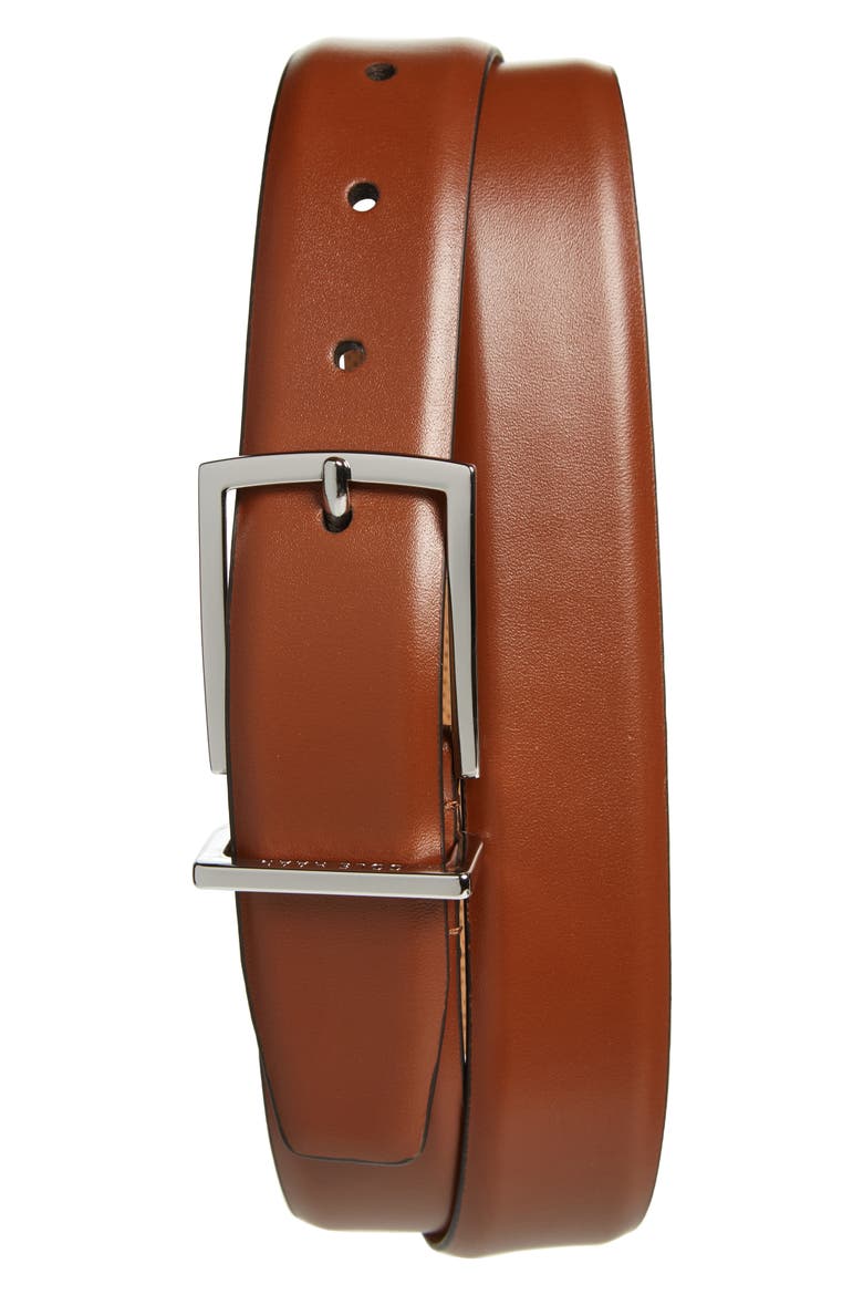 Leather Belt, Main, color, TAN