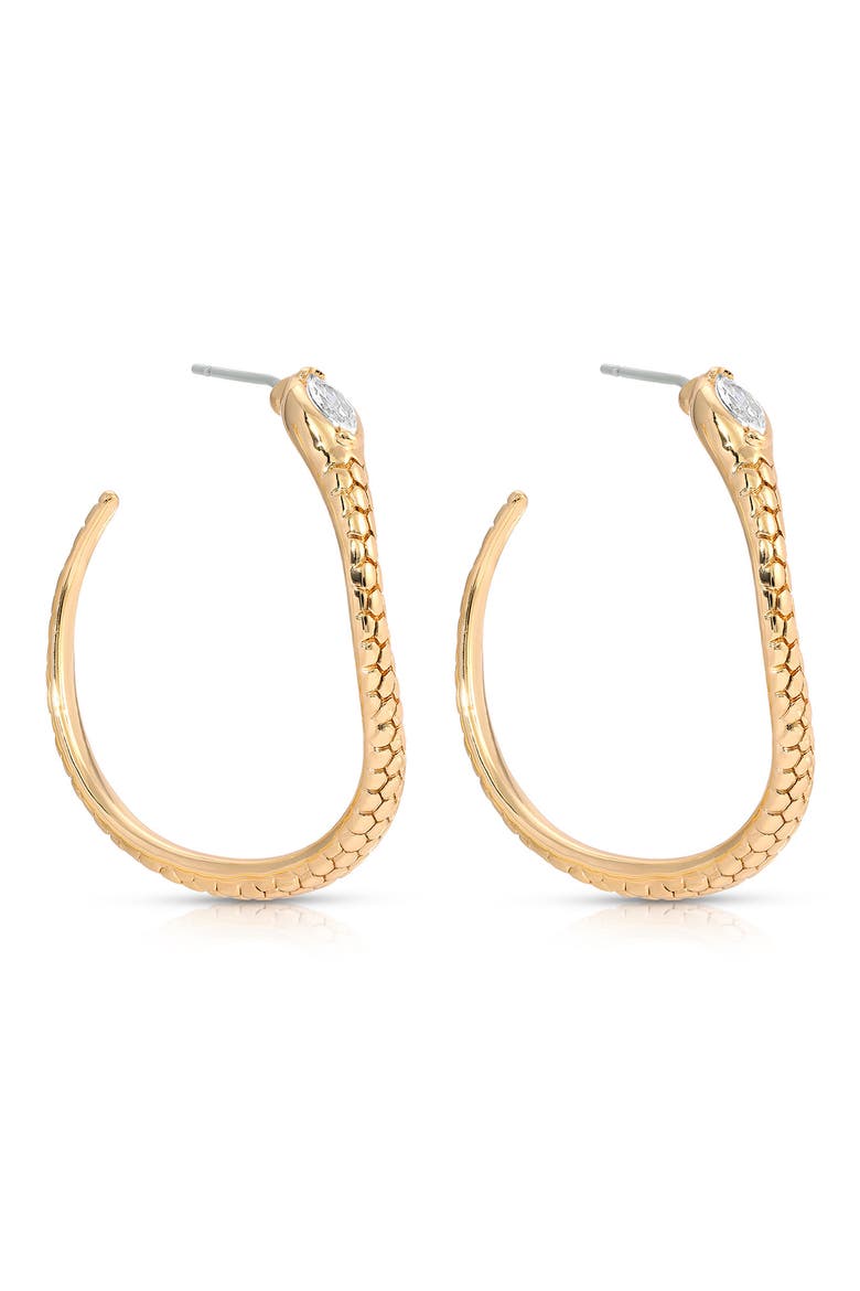 Large Serpent Slither Hoop Earrings, Alternate, color, GOLD