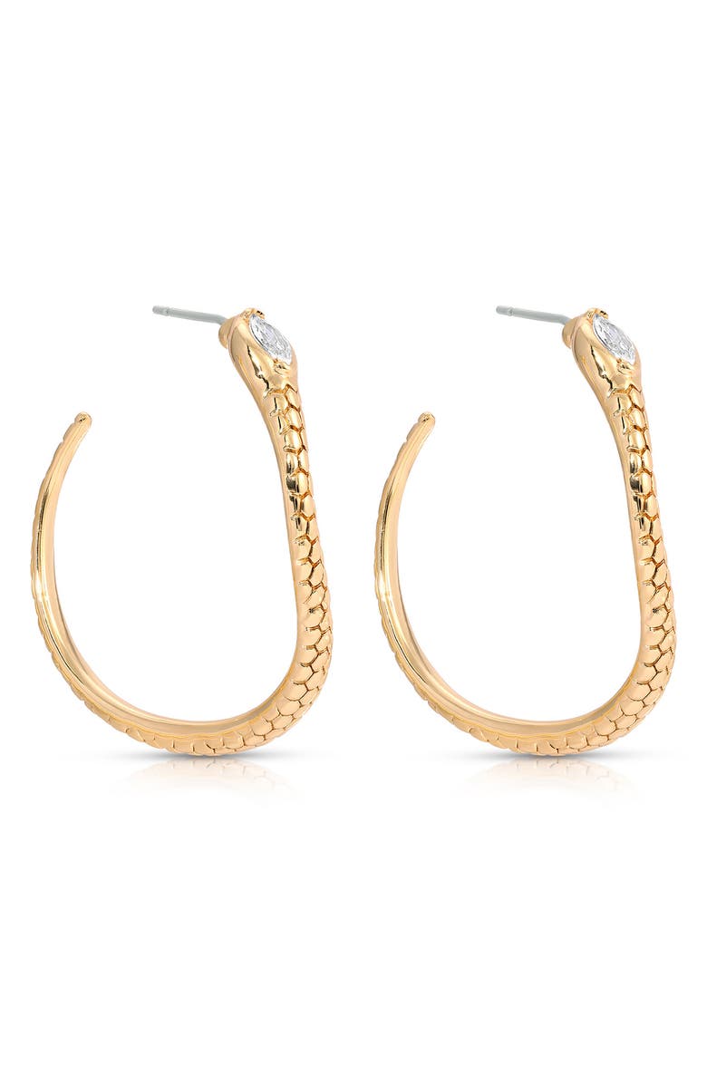 Ettika Large Serpent Slither Hoop Earrings, Alternate, color, Gold