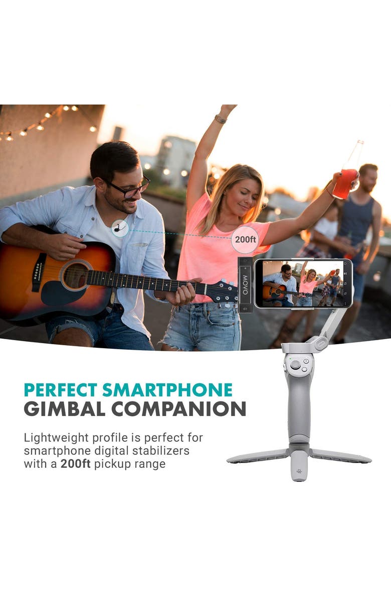 MOVO EDGE-UC-DUO Dual Wireless Lavalier Microphone System - Compatible with Android, Samsung, iPad Pro, Alternate, color, Black