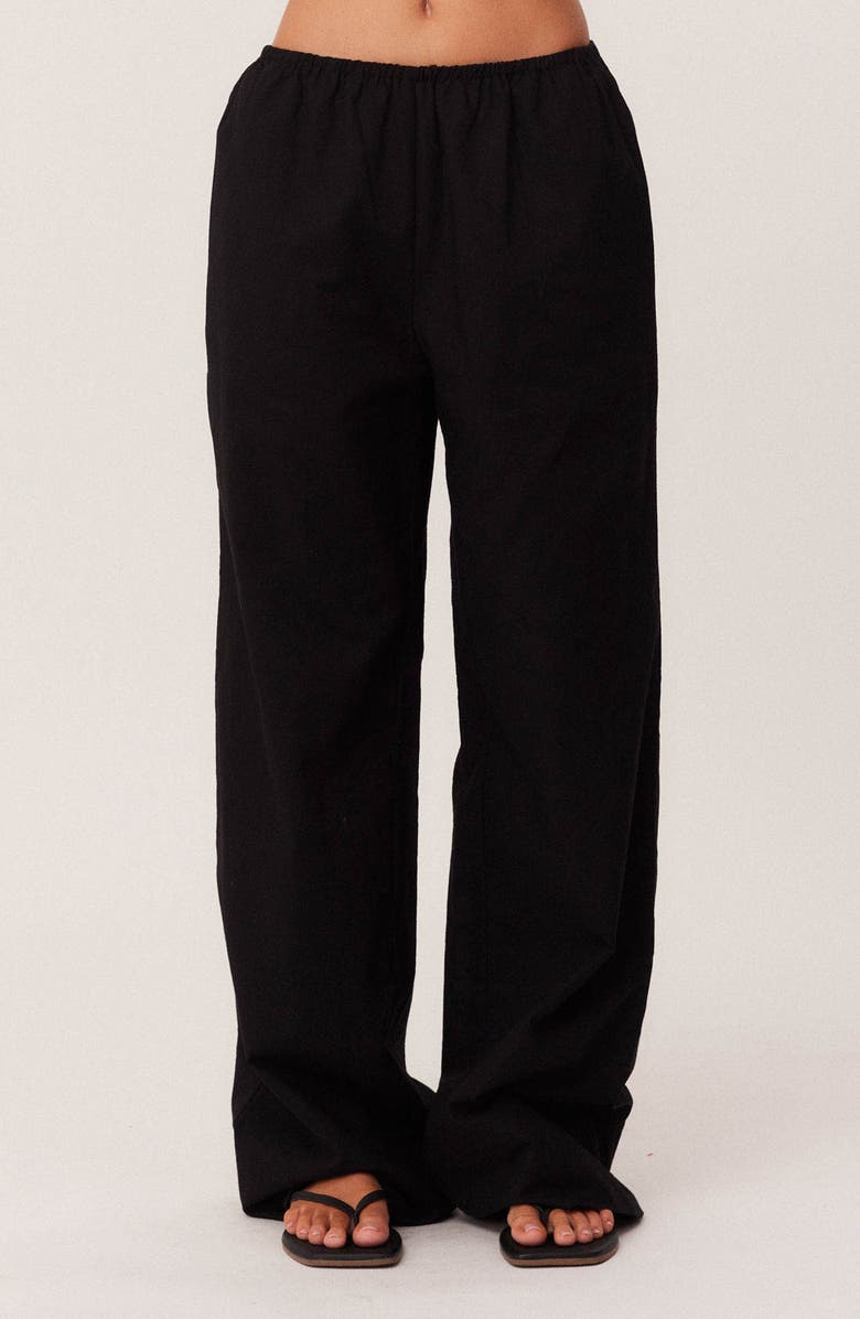 SNDYS Ismene Linen & Cotton Pants, Main, color, Black