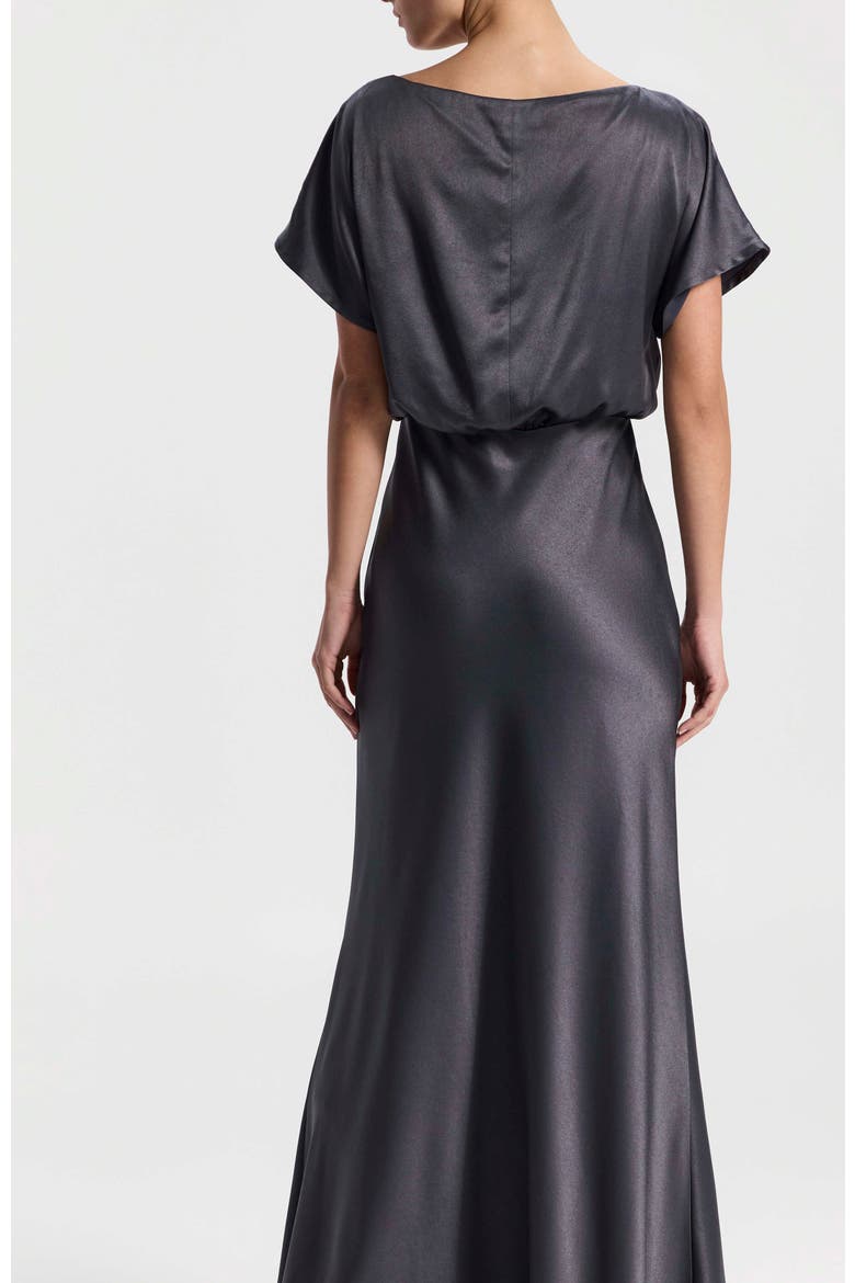 Maxi Satin Dress, Alternate, color, Grey