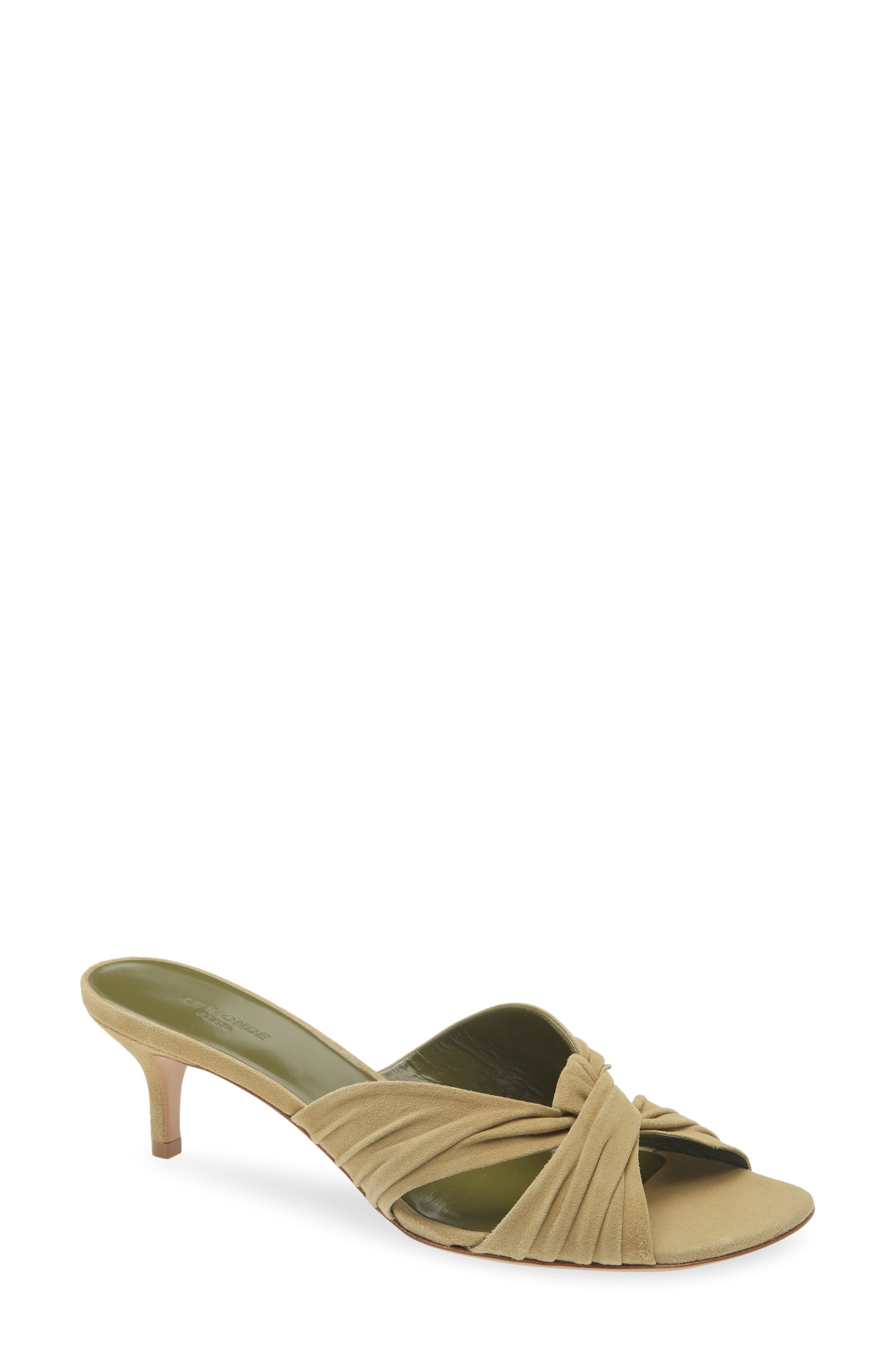 Le Monde Béryl Antonia Kitten Heel Slide Sandal, Main, color, Grey Green