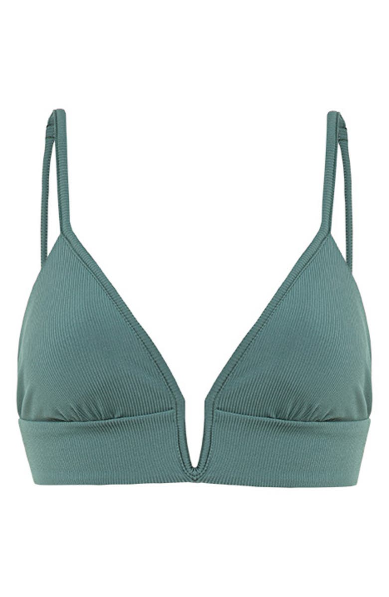 Maaji Eucalyptus Green Parade Reversible Triangle Bikini Top, Alternate, color, 