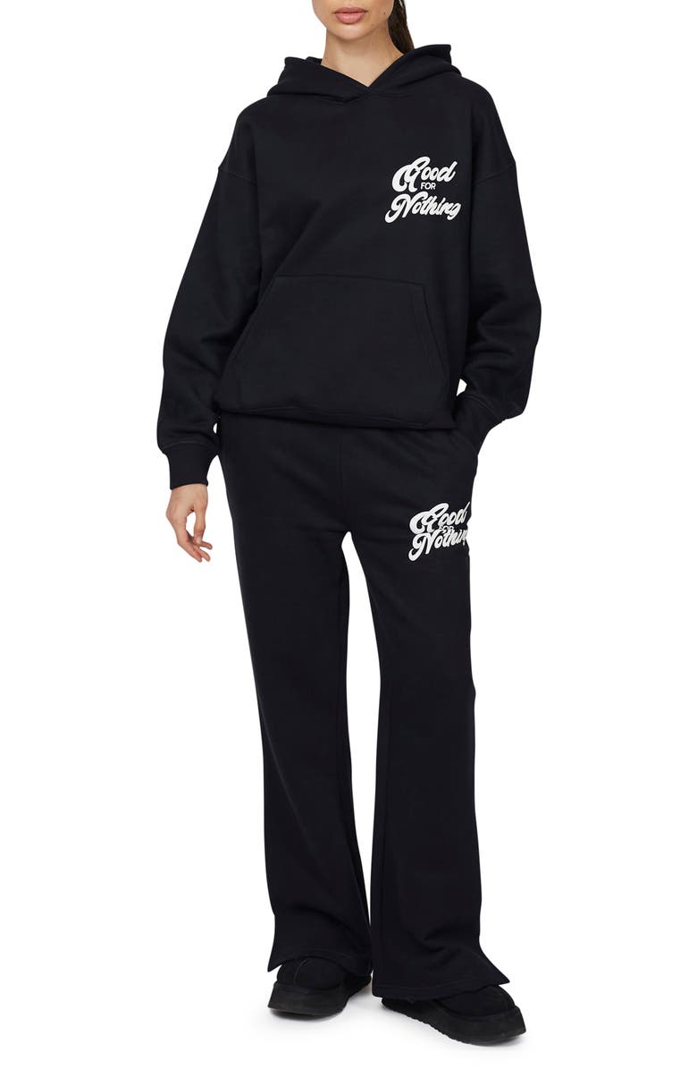 Good For Nothing Funk Relaxed  Hoodie, Alternate, color, Black