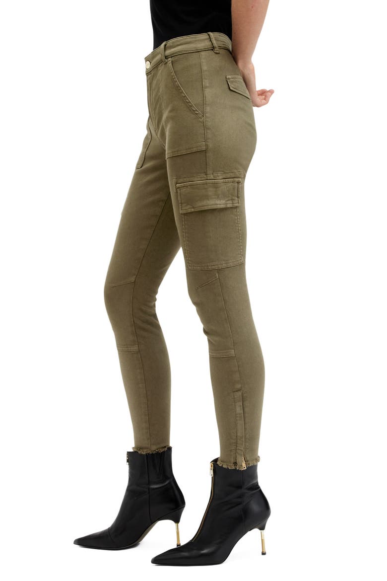 Duran Camp Skinny Cargo Pants, Alternate, color, KHAKI GREEN