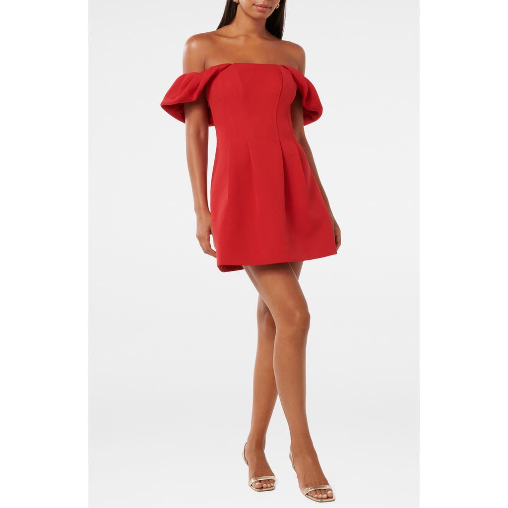 Ever New Jacquie Off The Shoulder Minidress In Animal Print