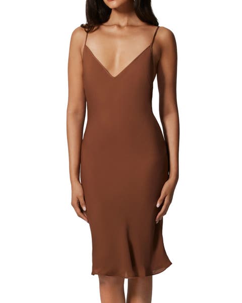 Georgette V-Back Slip Dress