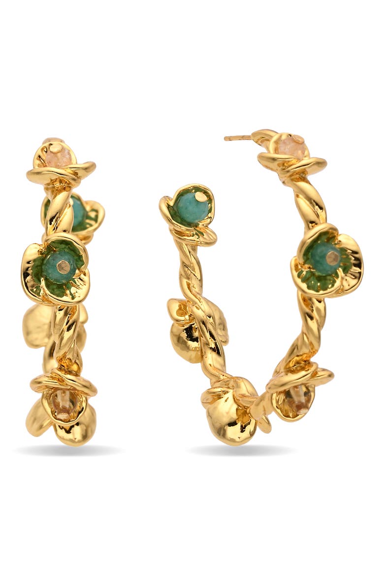 Caterina Twist Hoop Earrings, Main, color, GOLD