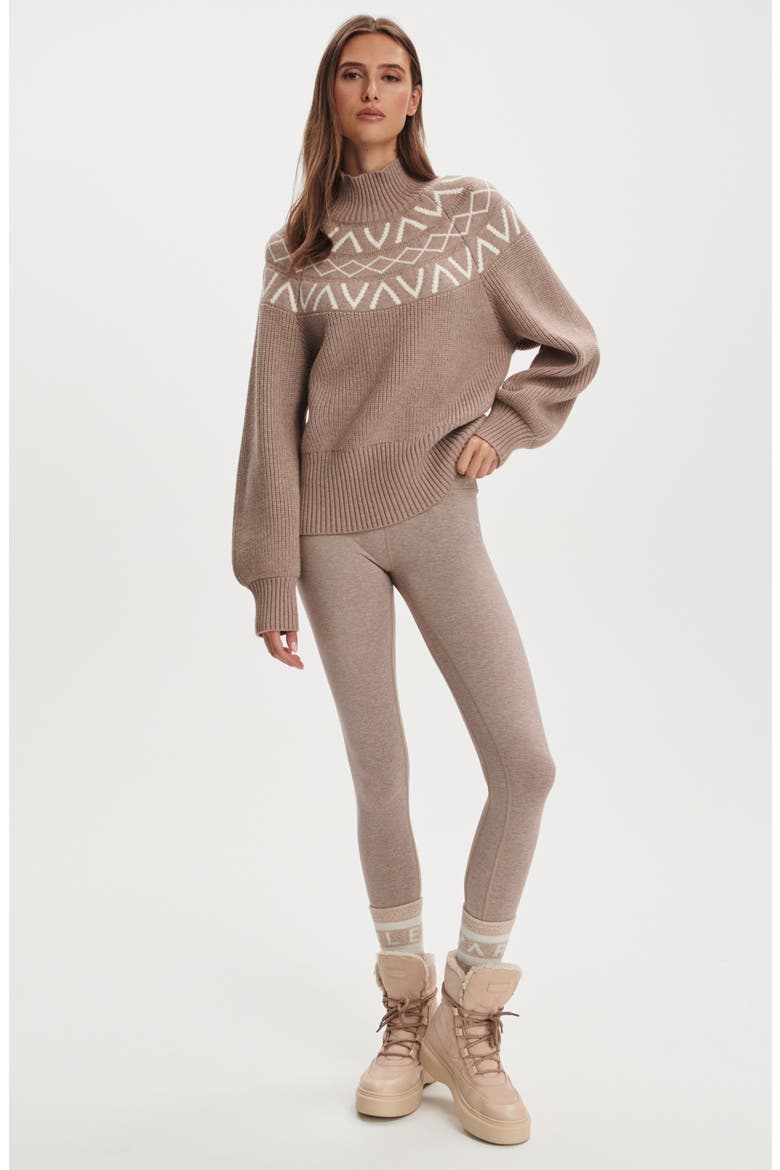 Marcie Fair Isle Mock Neck Sweater, Alternate, color, LIGHT TAUPE MARL