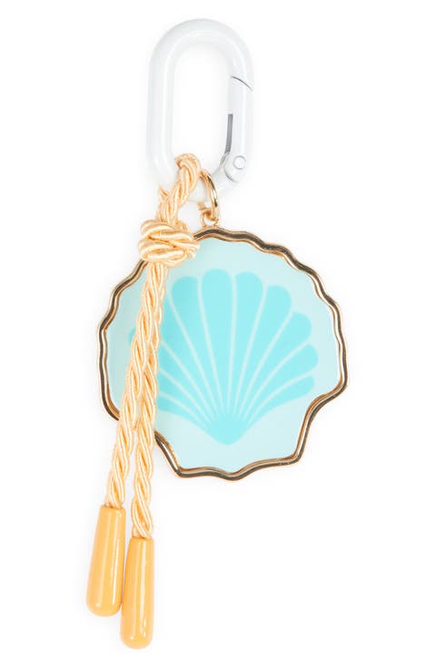 Painted Seashell Carabiner Clip Bag Charm