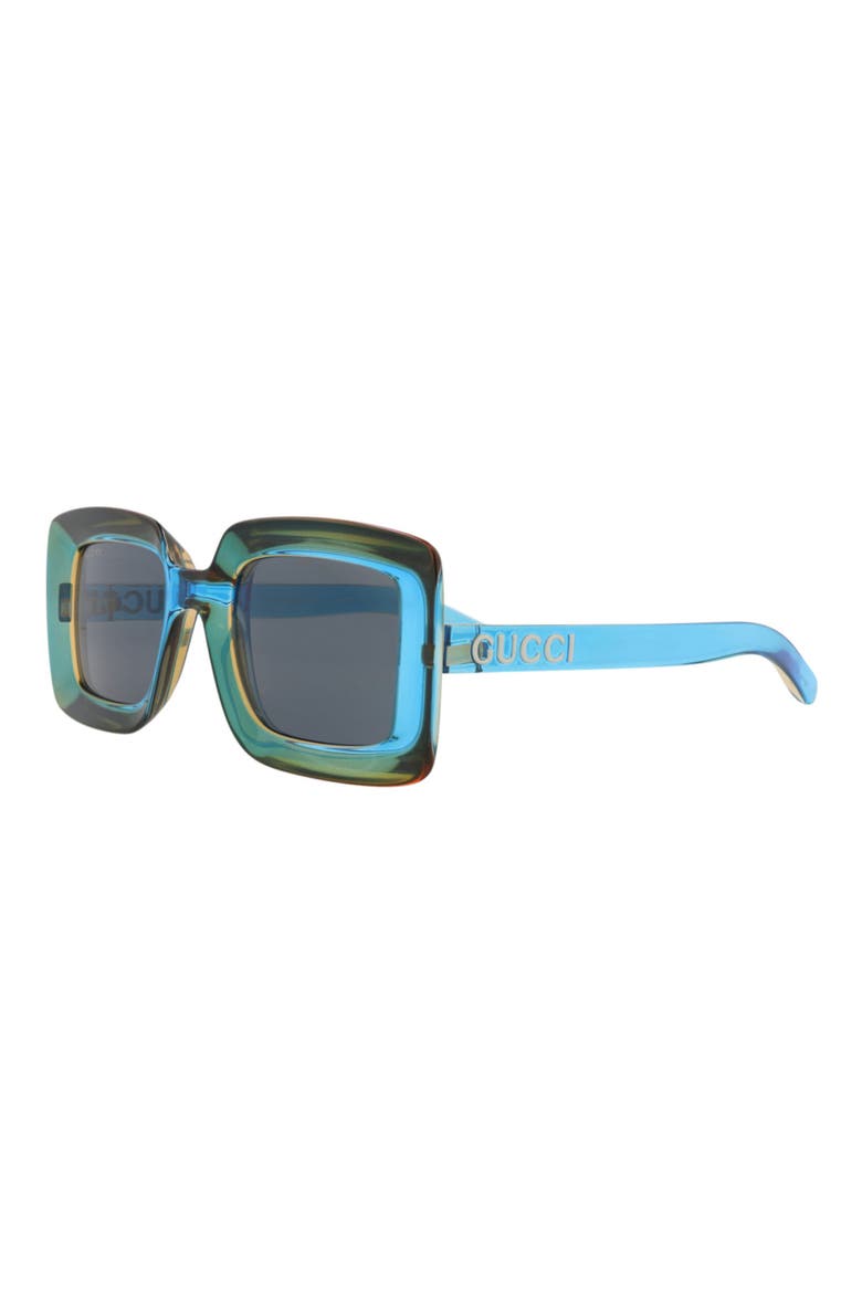 Square Sunglasses, Alternate, color, BLUE BLUE BLUE