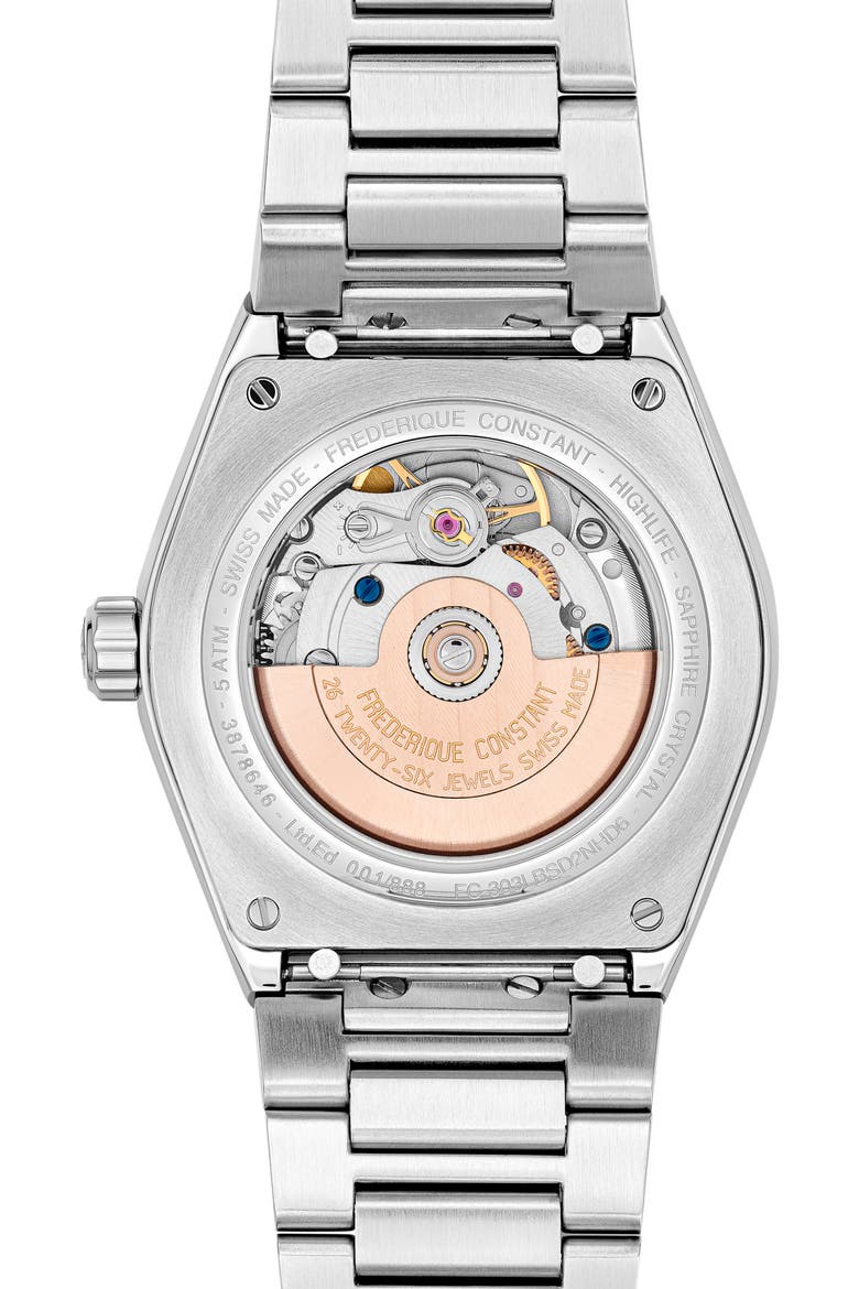 Highlife Diamond Automatic Bracelet Watch, 34mm, Alternate, color, SILVER-TONE
