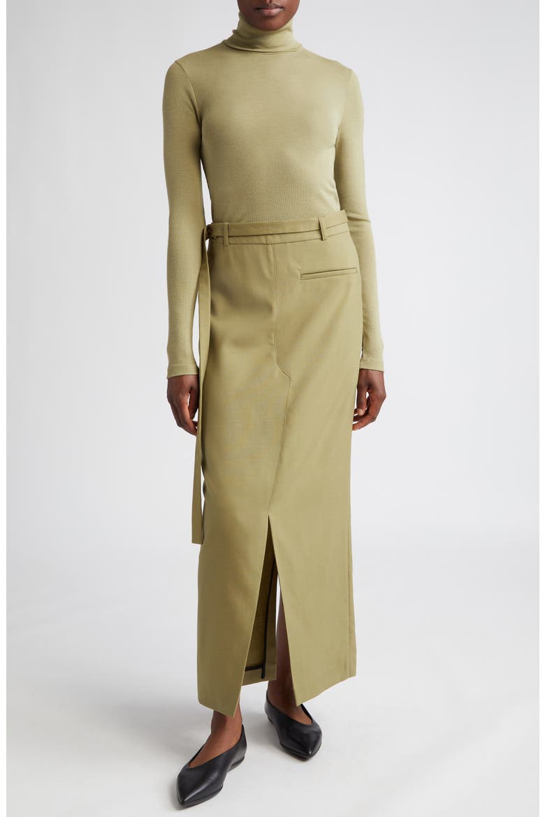 Turtleneck Merino Wool Top, Alternate, color, SAGE