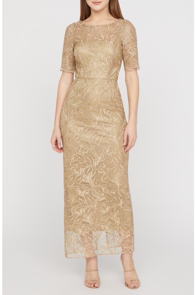 Berlin Embroidered Cocktail Dress, Main, color, GOLD