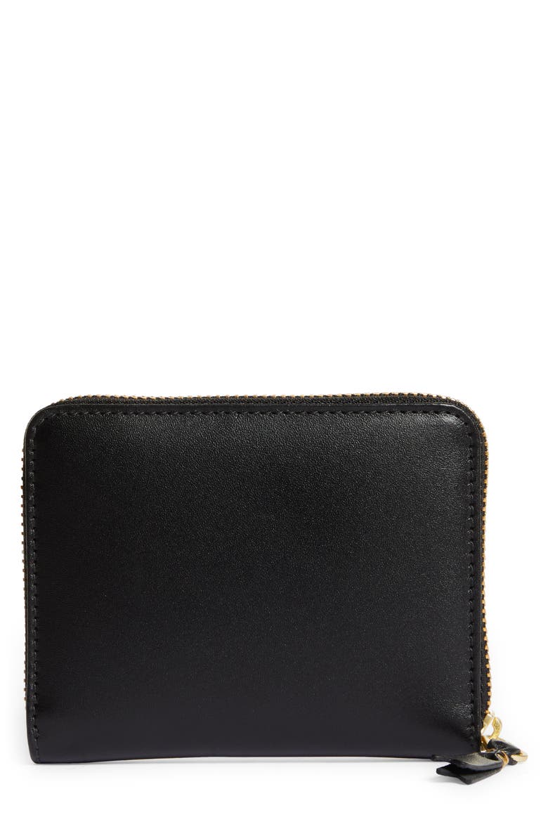 Classic Leather Zip Accordion Wallet, Main, color, BLACK
