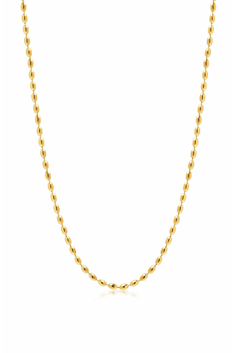 Gold Beaded Chain Necklace, Main, color, None