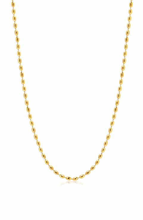 Gold Beaded Chain Necklace