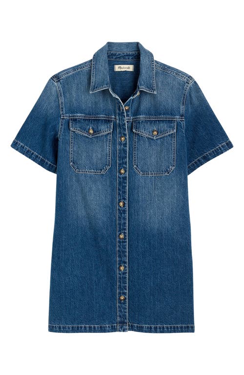 Madewell Boxy Short Sleeve Denim Shirtdress In Demarco Wash