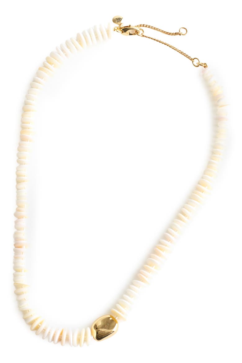 Puka Shell Bead Necklace, Main, color, VINTAGE IVORY