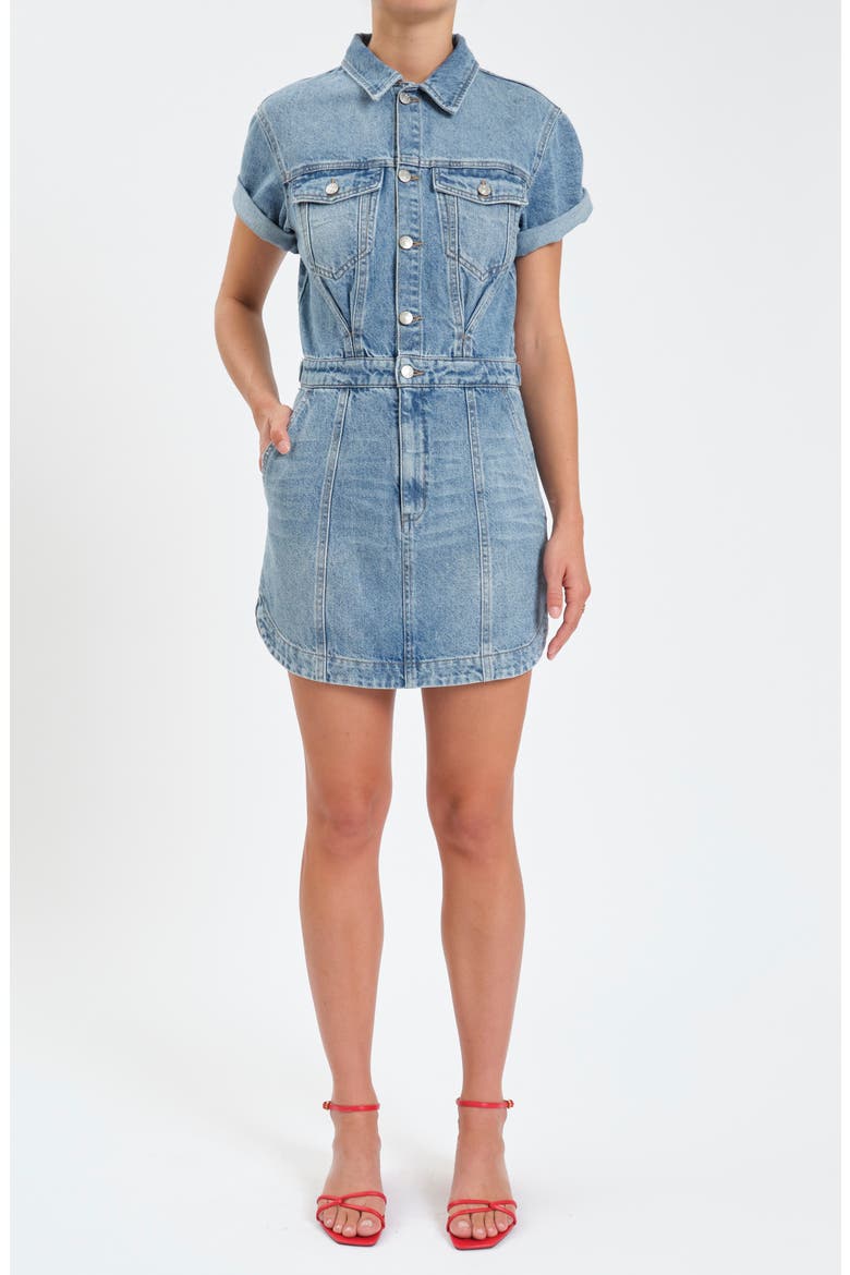 Topanga Denim Dress, Main, color, PLOT TWIST