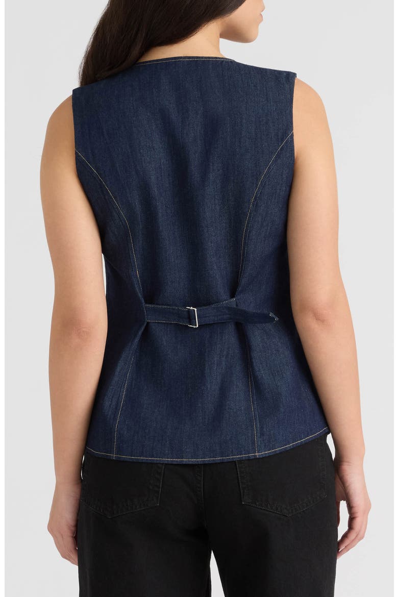 Embellished Denim Vest, Alternate, color, DARK DENIM