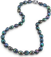 The Pearl Source Black Freshwater Baroque Pearl Necklace