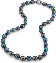 The Pearl Source Black Freshwater Baroque Pearl Necklace