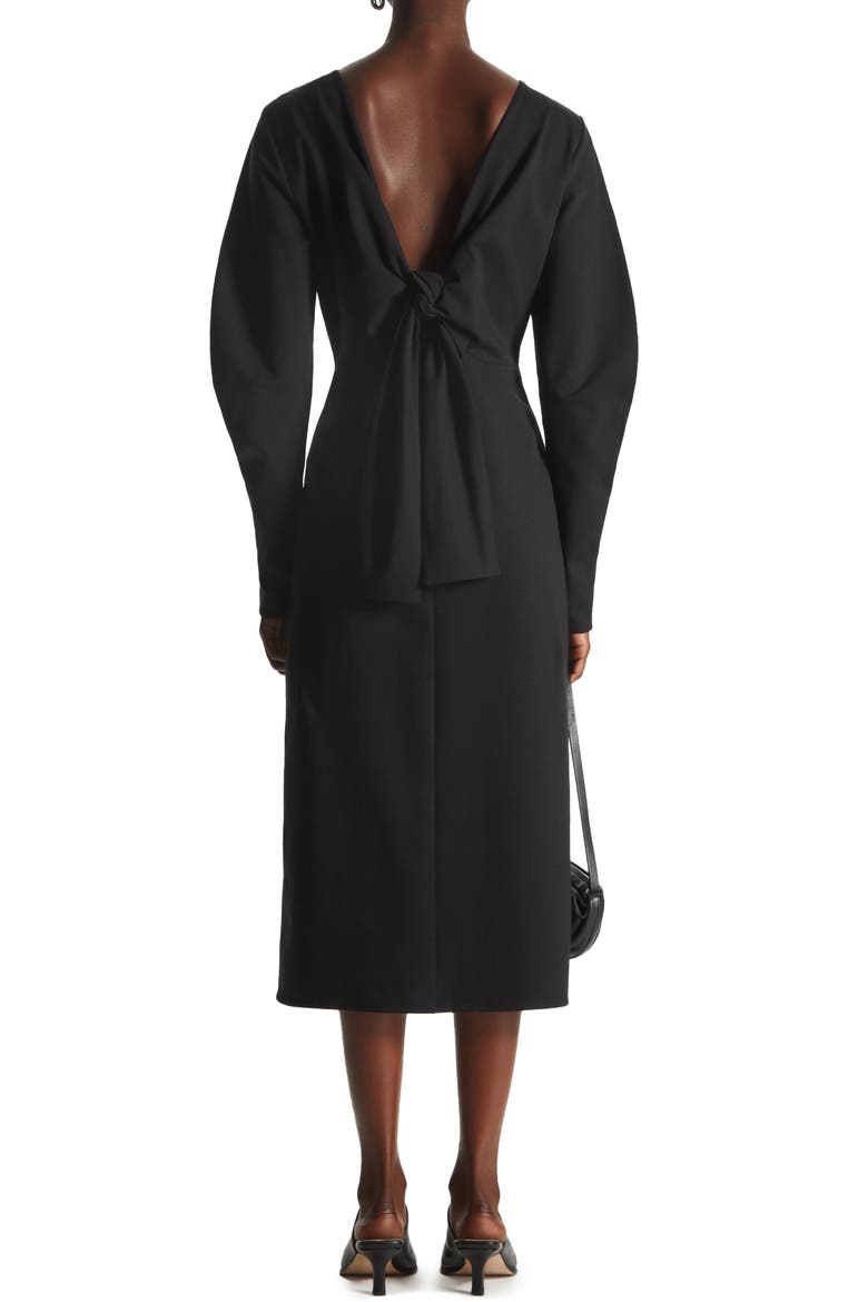 Long Sleeve Midi Dress, Alternate, color, BLACK