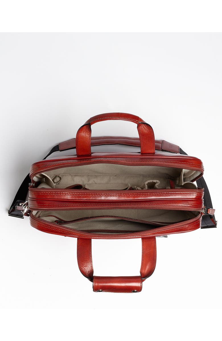 Bosca Double Compartment Leather Briefcase, Alternate, color, Cognac