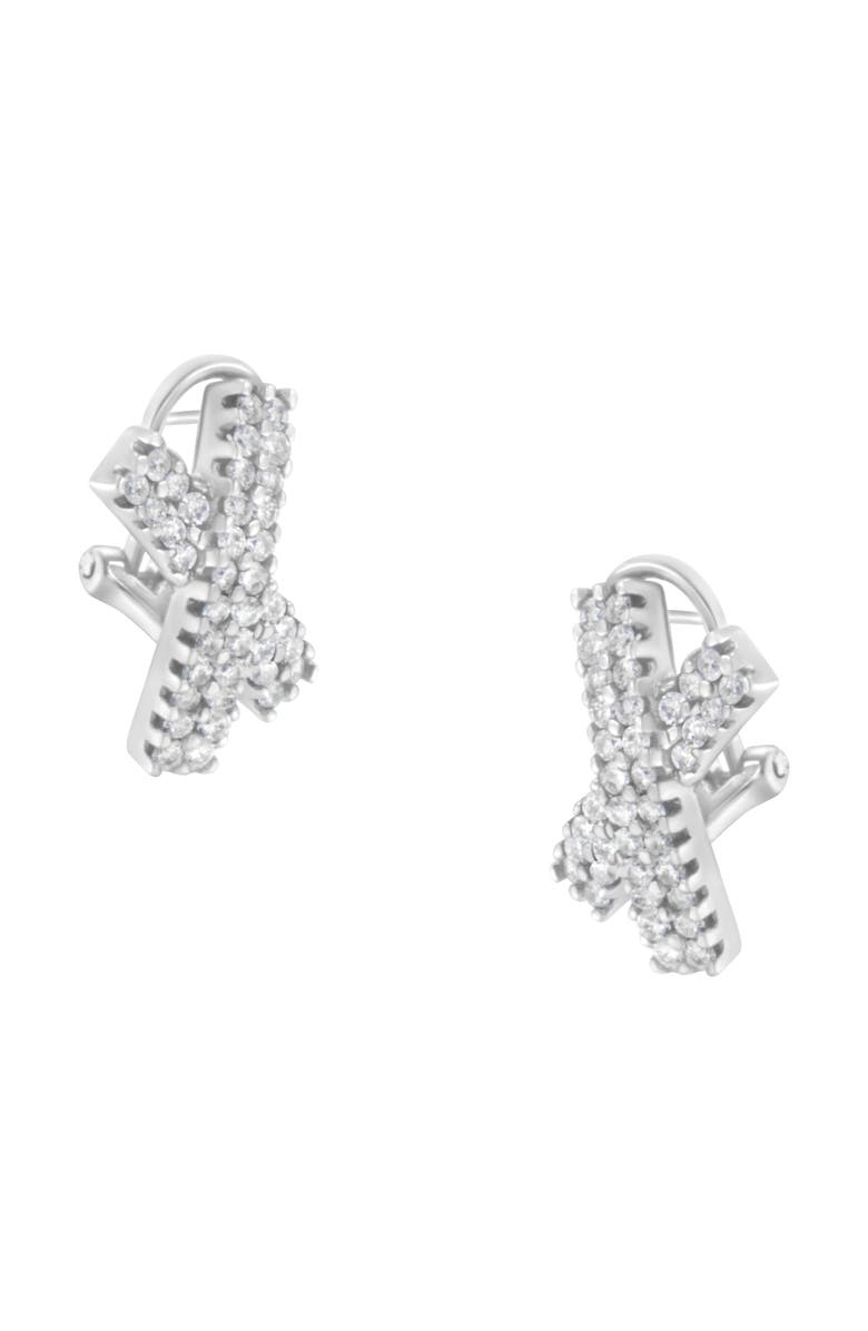 Haus of Brilliance 14K White Gold 2.0 Cttw Diamond Domed X Shaped Stud Earrings, Alternate, color, White