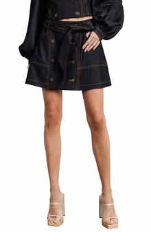 CIEBON Elma Faux Denim Miniskirt