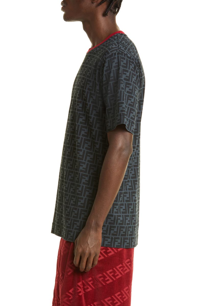 Fendi FF Logo Print Cotton T-Shirt, Alternate, color,