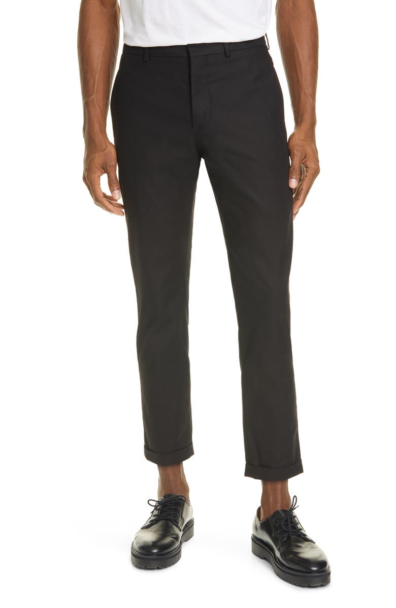 Marni Compact Cotton Twill Crop Trousers, Main, color, 
