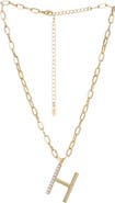 Ettika Imitation Pearl Initial Pendant Necklace