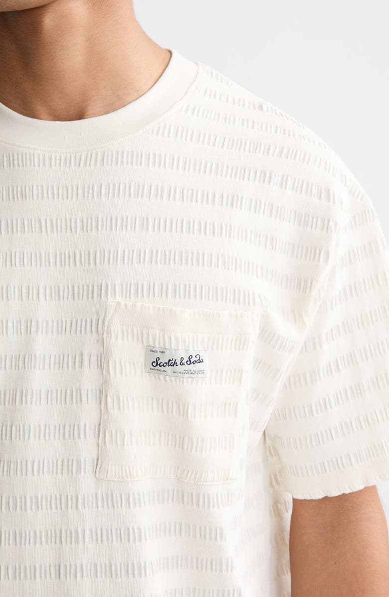 Scotch & Soda Texture Stripe T-Shirt, Alternate, color, Eggnog
