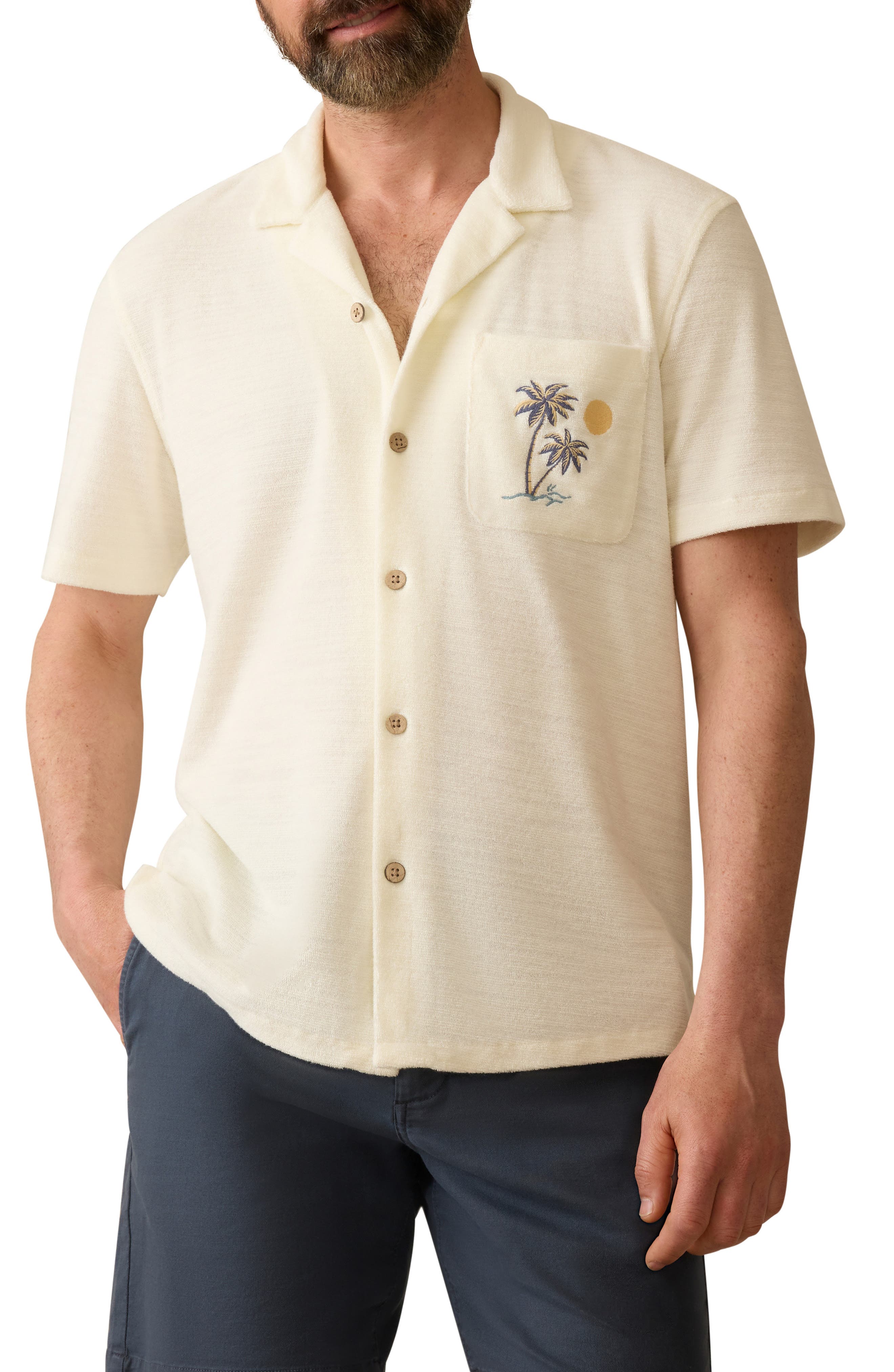 Faherty Cabana Terry Cloth Camp Shirt